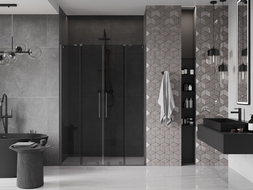 Mexen Velar Duo uși de duș glisante 140 cm, grafit, gun metal - 871-140-000-42-95
