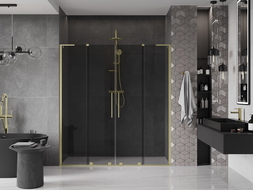 Mexen Velar L Duo uși de duș glisante 170 cm, grafit, auriu periat - 871-170-003-42-55