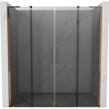 Mexen Velar L Duo uși de duș culisante 200 cm, grafit, aur roz - 871-200-003-42-60