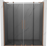 Mexen Velar L Duo tolóajtós zuhanykabin 180 cm, grafit, kefe bronz - 871-180-003-42-65