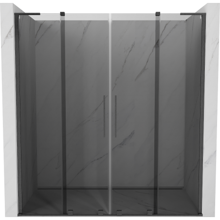 Mexen Velar L Duo uși de duș glisante 170 cm, grafit, gri armat periat - 871-170-003-42-66
