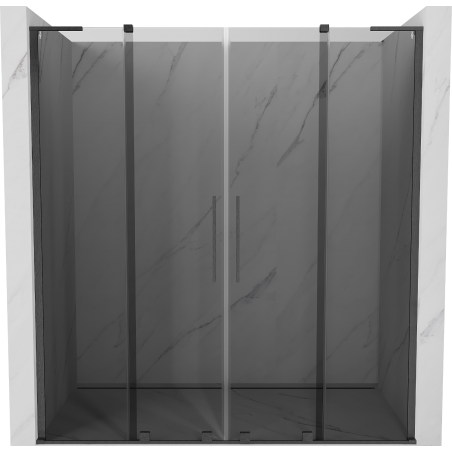 Mexen Velar L Duo uși de duș glisante 180 cm, grafit, gri pistol periat - 871-180-003-42-66