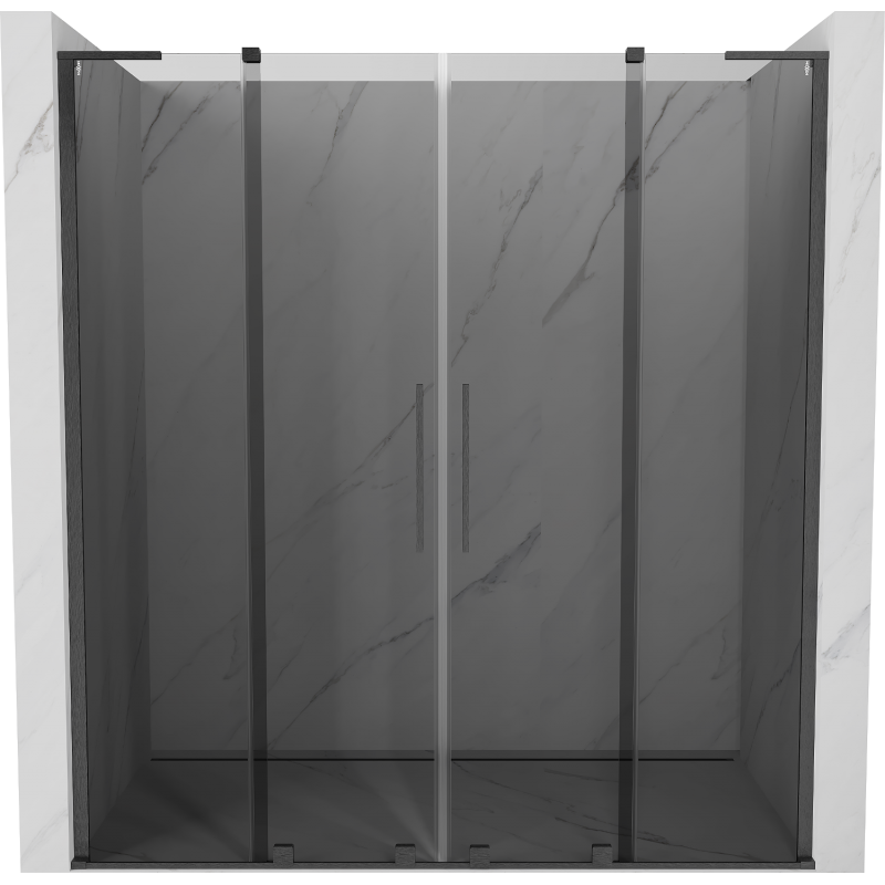 Mexen Velar L Duo toló zuhanyajtó 200 cm, grafit, szálcsiszolt pisztoly szürke - 871-200-003-42-66