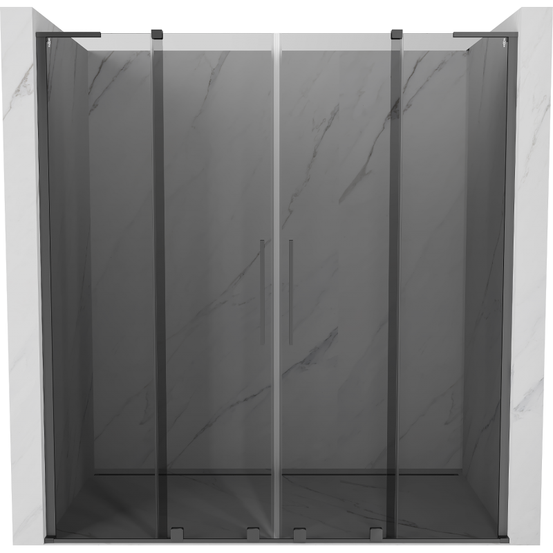 Mexen Velar L Duo uși de duș glisante 200 cm, grafit, gun metal - 871-200-003-42-95