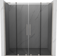 Mexen Velar L Duo 170 cm-es tolóajtós zuhanykabin, grafit, szálcsiszolt nikkel - 871-170-003-42-97