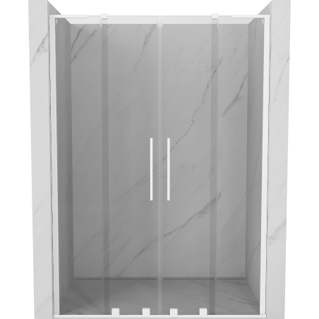 Mexen Velar L Duo uși de duș glisante 160 cm, transparente, albe - 871-160-003-02-20