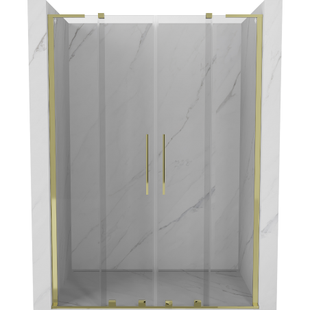 Mexen Velar L Duo tolóajtós zuhanyajtó 140 cm, átlátszó, arany - 871-140-003-02-50