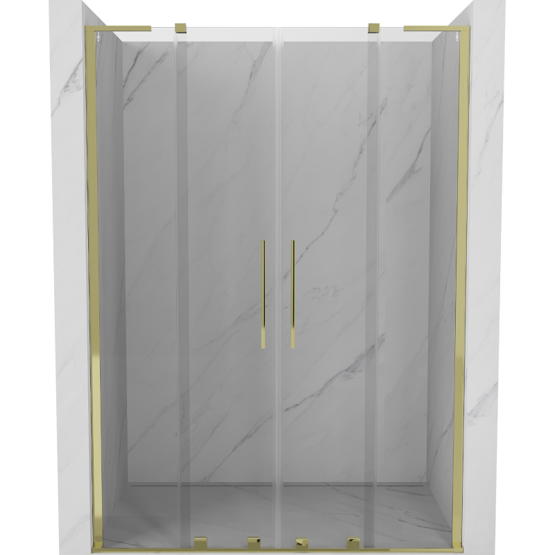 Mexen Velar L Duo uși de duș glisante 150 cm, transparent, auriu - 871-150-003-02-50