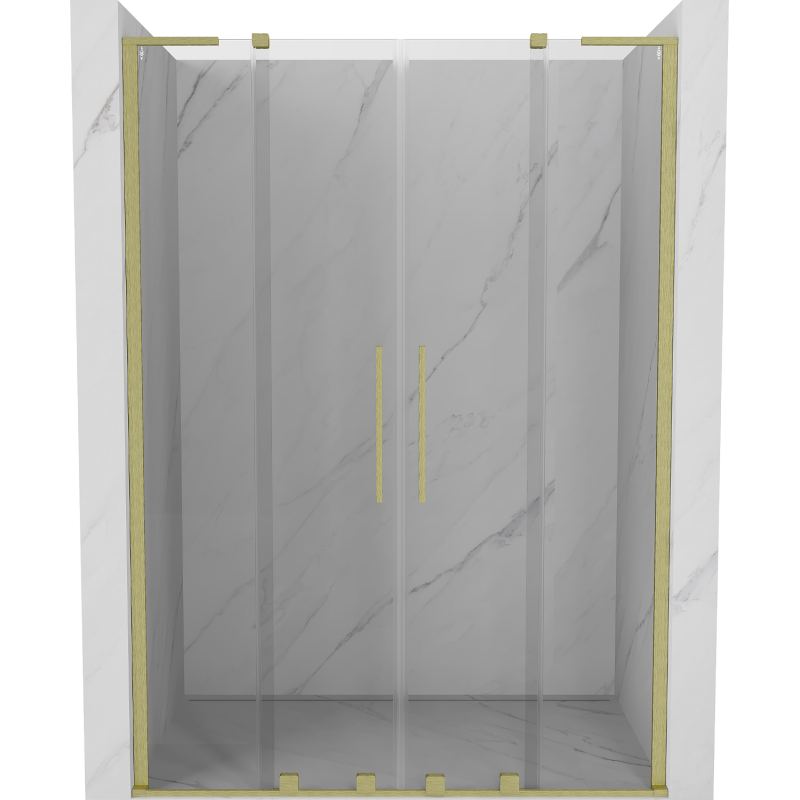 Uși de duș glisante Mexen Velar L Duo 140 cm, transparent, auriu periat - 871-140-003-02-55