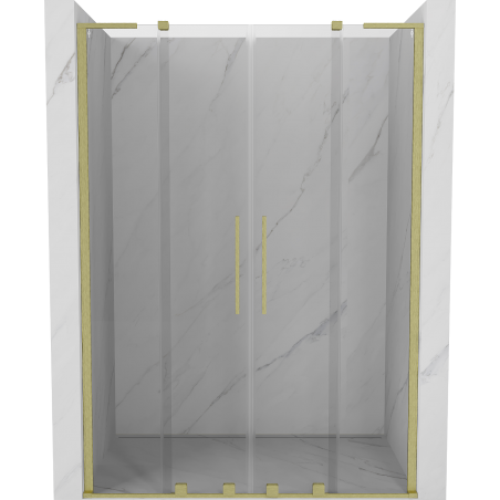 Uși de duș glisante Mexen Velar L Duo 140 cm, transparent, auriu periat - 871-140-003-02-55