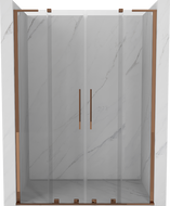 Mexen Velar L Duo uși de duș glisante 140 cm, transparent, aur roz - 871-140-003-02-60
