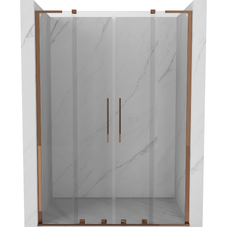 Mexen Velar L Duo uși de duș glisante 150 cm, transparente, aur roz - 871-150-003-02-60