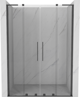 Mexen Velar L Duo uși de duș glisante 140 cm, transparente, gri armat periat - 871-140-003-02-66