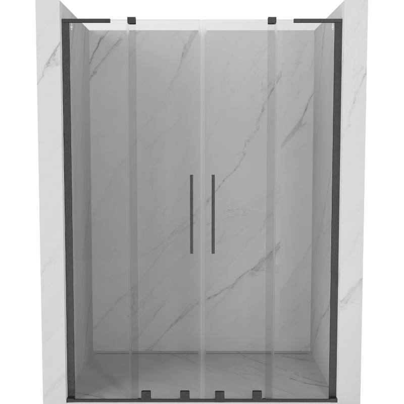 Mexen Velar L Duo uși de duș glisante 160 cm, transparent, gri metalizat șlefuit - 871-160-003-02-66