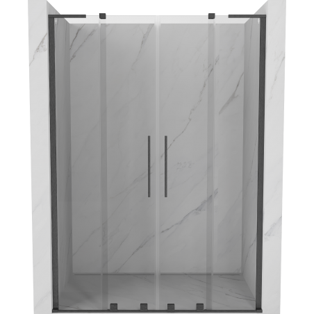 Mexen Velar L Duo uși de duș glisante 160 cm, transparent, gri metalizat șlefuit - 871-160-003-02-66