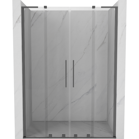 Mexen Velar L Duo uși de duș glisante 140 cm, transparente, gun metal - 871-140-003-02-95