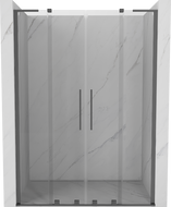 Mexen Velar L Duo uși de duș glisante 140 cm, transparente, gun metal - 871-140-003-02-95