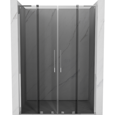 Mexen Velar L Duo Tolóajtós Zuhanykabin 140 cm, Grafit, Króm - 871-140-003-42-01