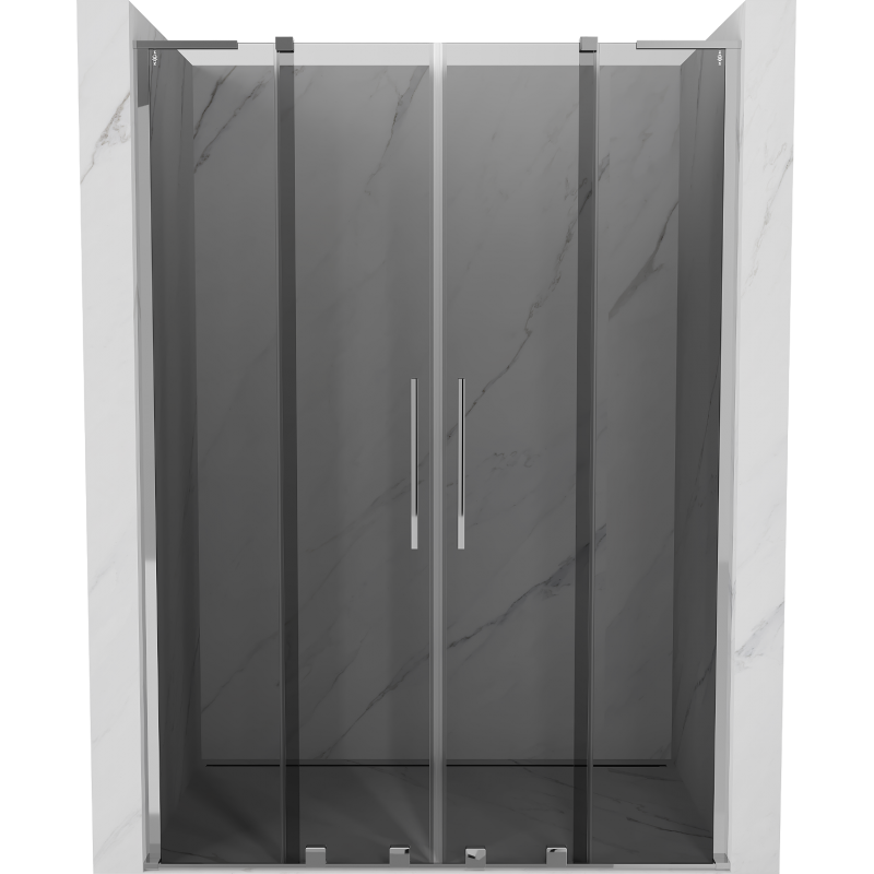 Mexen Velar L Duo uși de duș glisante 160 cm, grafit, crom - 871-160-003-42-01