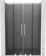 Mexen Velar L Duo tolóajtós zuhanyajtó 160 cm, grafit, fehér - 871-160-003-42-20