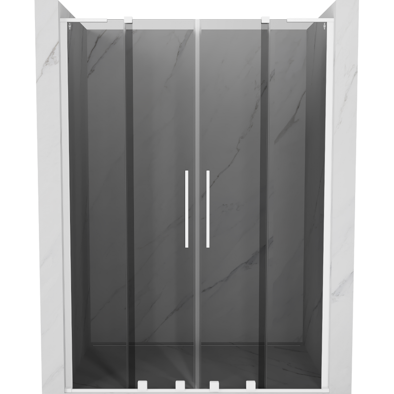 Mexen Velar L Duo uși de duș glisante 150 cm, grafit, alb - 871-150-003-42-20