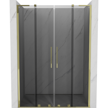 Mexen Velar L Duo uși de duș culisante 160 cm, grafit, auriu - 871-160-003-42-50