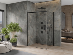 Mexen Omega cabină de duș extensibilă 100 x 80 cm, transparent, Neagră - 825-100-080-70-00