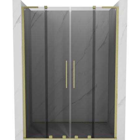 Mexen Velar L Duo uși de duș glisante 140 cm, grafit, aur periat - 871-140-003-42-55