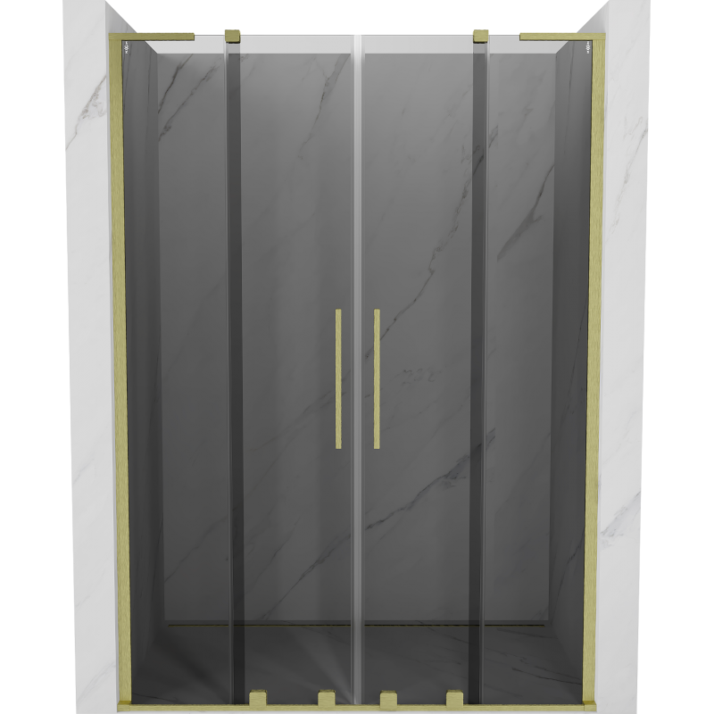 Mexen Velar L Duo uși de duș glisante 160 cm, grafit, auriu periat - 871-160-003-42-55
