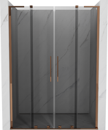 Mexen Velar L Duo uși de duș glisante 140 cm, grafit, aur roz - 871-140-003-42-60