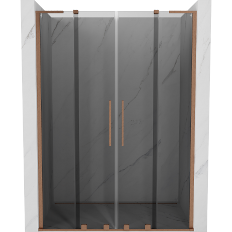 Mexen Velar L Duo uși duș glisante 140 cm, grafit, cupru periat - 871-140-003-42-65
