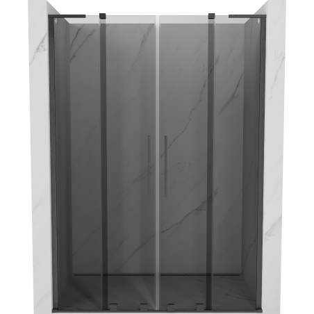 Mexen Velar L Duo 160 cm-es tolózuhanyajtó, grafit, gun gray szálcsiszolt - 871-160-003-42-66