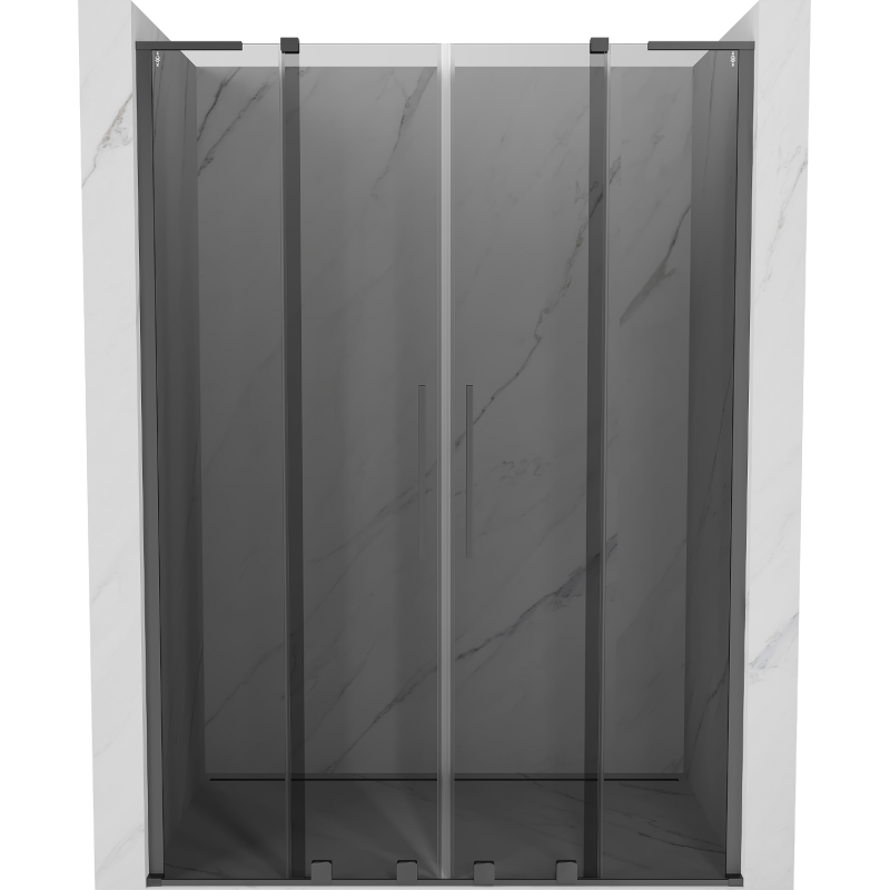 Mexen Velar L Duo uși de duș glisante 160 cm, grafit, gun metal - 871-160-003-42-95