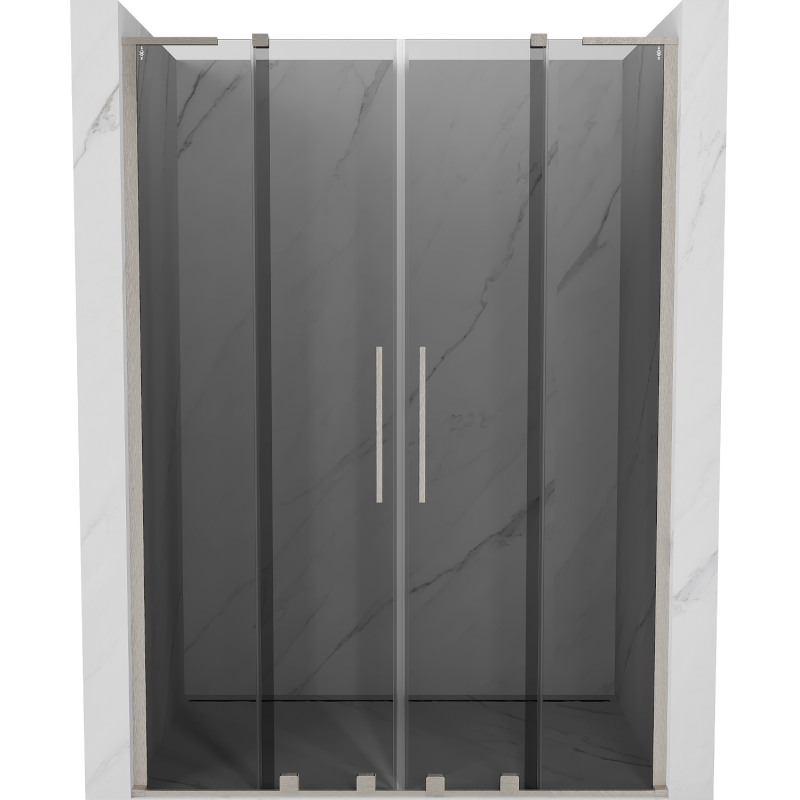 Mexen Velar L Duo uși duș glisante 150 cm, grafit, nichel periat - 871-150-003-42-97