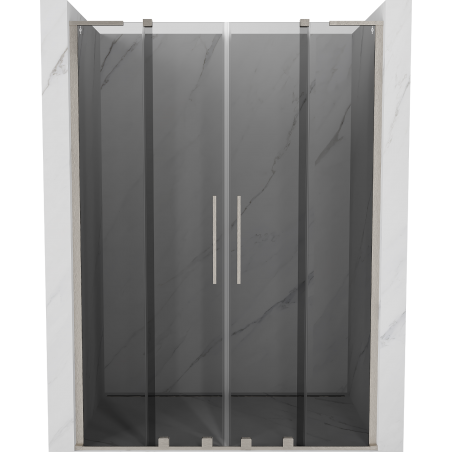 Mexen Velar L Duo uși de duș glisante 140 cm, grafit, nichel periat - 871-140-003-42-97
