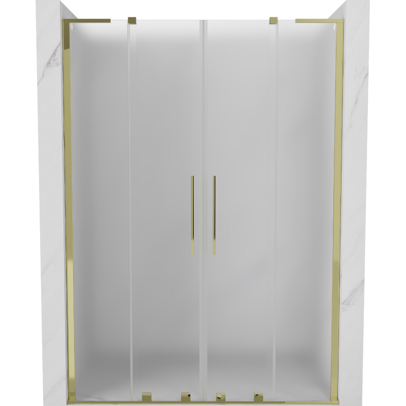 Uși de duș mexen velar l duo glisante 140 cm, mat, aurii - 871-140-003-32-50