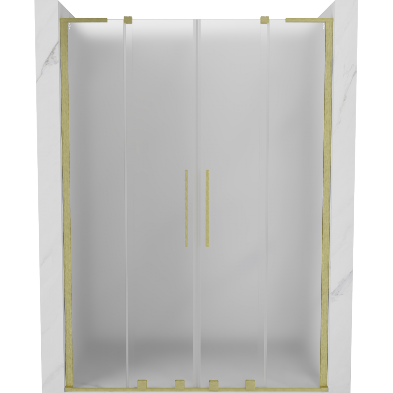 Mexen Velar L Duo uși de duș glisante 150 cm, sticlă opacă, auriu periat - 871-150-003-32-55