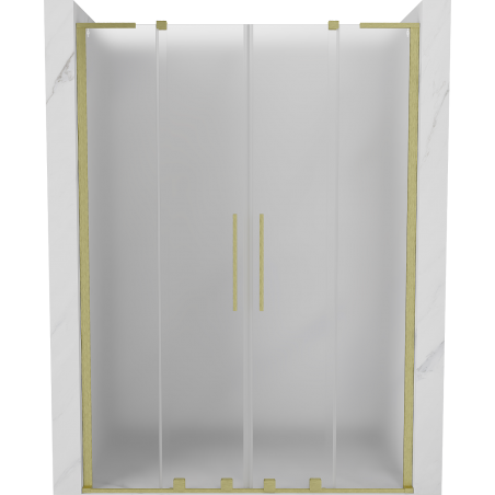 Mexen Velar L Duo uși de duș glisante 150 cm, sticlă opacă, auriu periat - 871-150-003-32-55