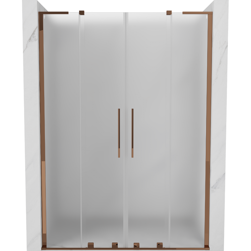 Mexen Velar L Duo uși de duș glisante 140 cm, înghețat, aur roz - 871-140-003-32-60
