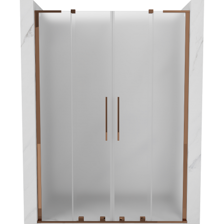 Mexen Velar L Duo uși de duș glisante 140 cm, înghețat, aur roz - 871-140-003-32-60