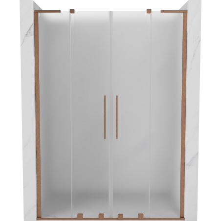 Mexen Velar L Duo uși de duș glisante 140 cm, mat, cupru periat - 871-140-003-32-65