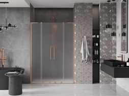 Mexen Velar L Duo uși de duș glisante 140 cm, mat, cupru periat - 871-140-003-32-65