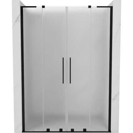 Mexen Velar L Duo uși de duș glisante 140 cm, sticlă mată, negre - 871-140-003-32-70