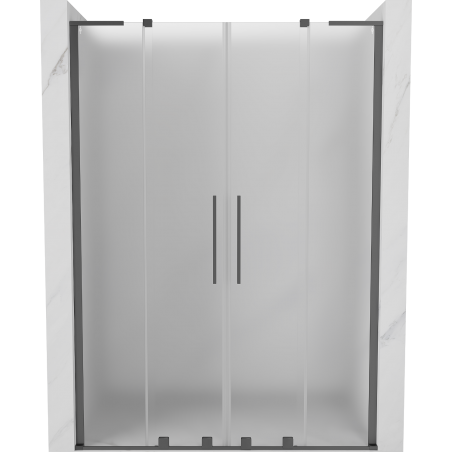 Mexen Velar L Duo uși de duș glisante 140 cm, satinat, gun metal - 871-140-003-32-95