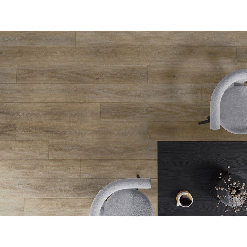 Mexen Palermo probă de panouri vinilice 1240 x 182 mm SPC 6,5 mm, substrat IXPE 1,5 mm, 4 V-Fuga, Stejar - F1025-S