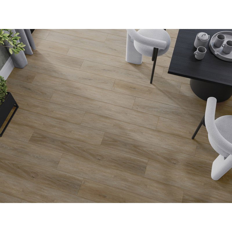 Mexen Palermo exemplu de parchet din vinil SPC 6,5 mm, strat suport IXPE 1,5 mm, 4 V-Fuga, Stejar - F1025-S