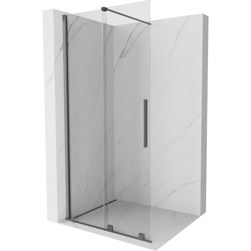 Perete duș glisant Mexen Velar Walk-in 85 x 200 cm, transparent 8 mm, gun metal - 871-085-000-03-95