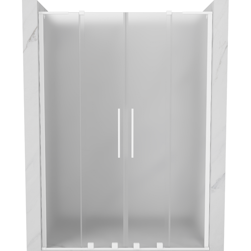 Mexen Velar L Duo uși de duș glisante 140 cm, înghețat, alb - 871-140-003-32-20