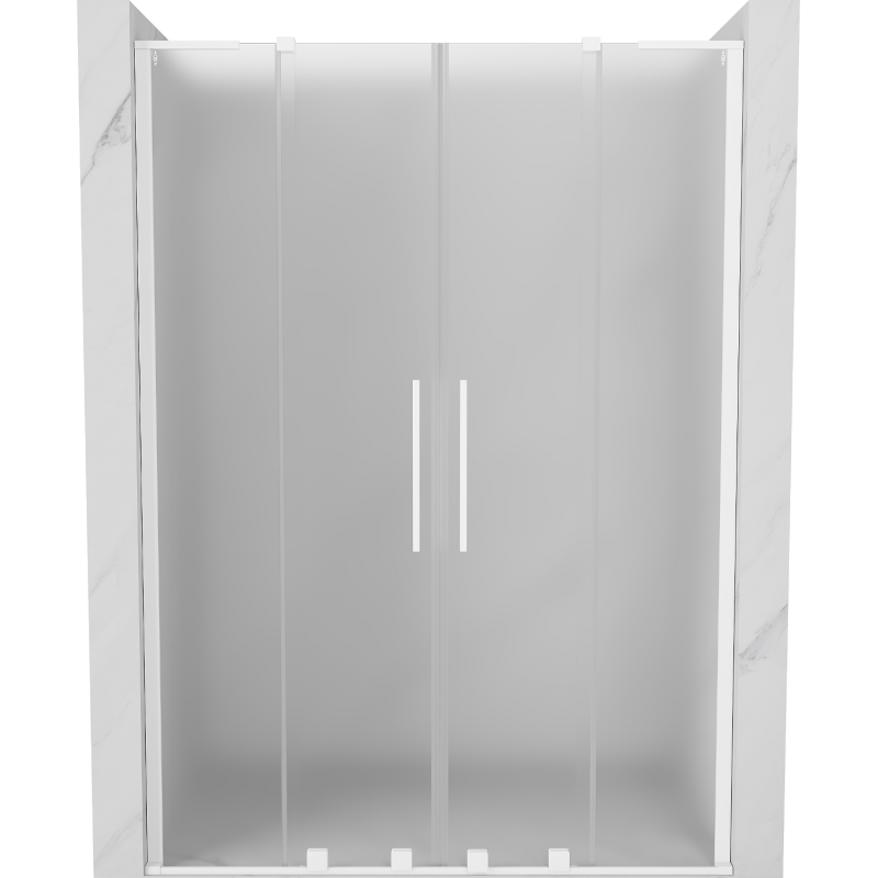 Mexen Velar L Duo uși de duș glisante 140 cm, mat, alb - 871-140-003-32-20