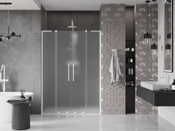 Mexen Velar L Duo uși de duș glisante 150 cm, mat, alb - 871-150-003-32-20